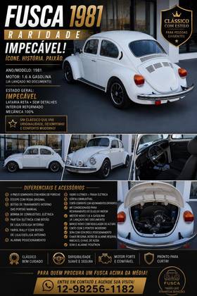 VOLKSWAGEN FUSCA 1.6 8V GASOLINA 2P MANUAL VOLKSWAGEN FUSCA 1.6 8V GASOLINA 2P MANUAL
